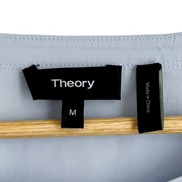 Theory Serah Stretch Cotton Side Tie Poplin Top Size Medium - Picture 8 of 13